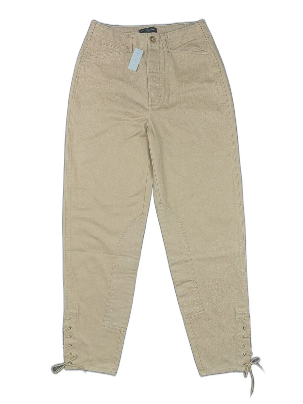 NWT Banana Republic Equestrian Riding Pants Size 4 TALL Jodhpur Back Buckle Tan